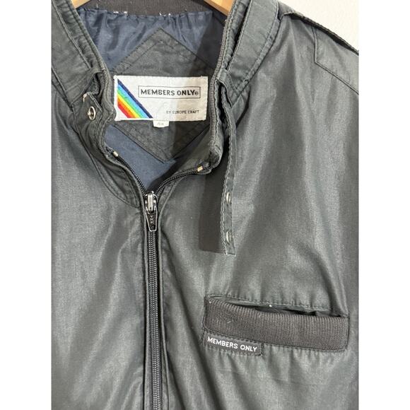 Members Only Bomber EMBROIDERED DRAGON Japanese Style Black Jacket Men’s Size 44 - Picture 3 of 3